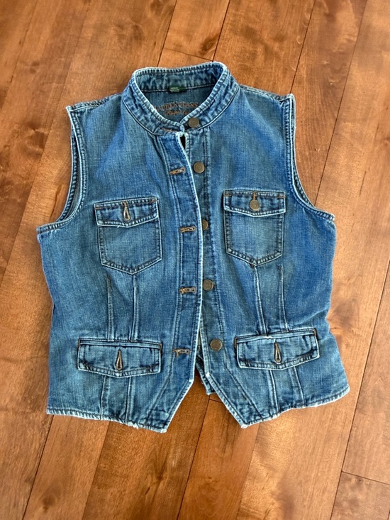 Lauren Ralph Lauren Tops - Vintage Ralph Lauren Classic Blue Cotton Denim Vest, Sz M